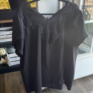 Elegant Black Lace Women's Top